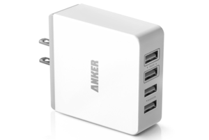 anker 36w quad port usb wall charger front 580