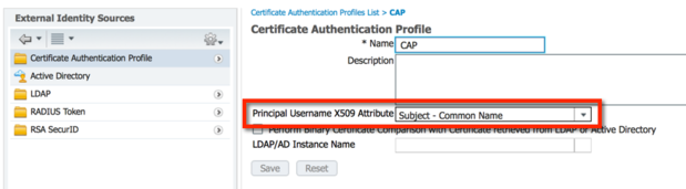 Certificate Authentication Profile (CAP)