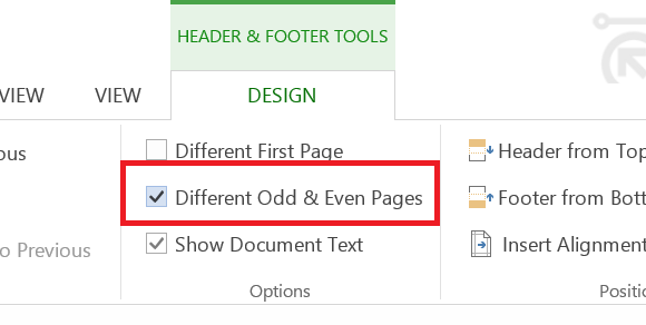 different odd and even pages