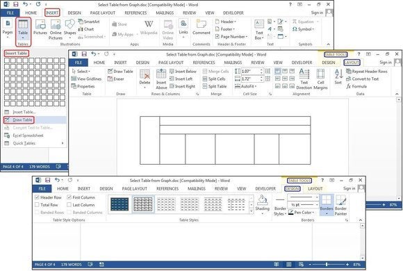 making a graph to insert into word