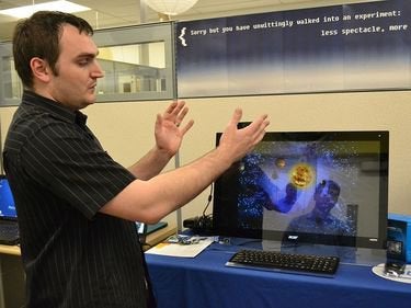 Gesture control of a PC in Intel's perceptual computing lab