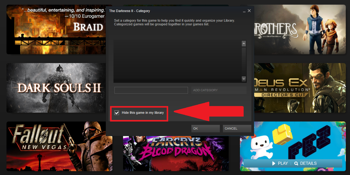 How to hide games in your Steam library