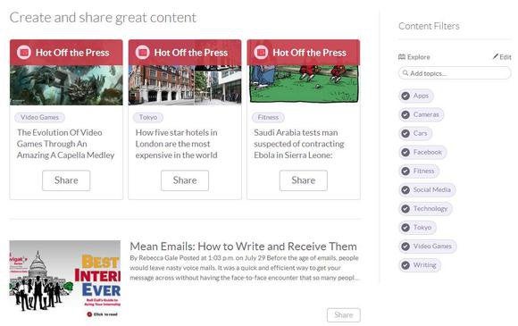 klout create content screen