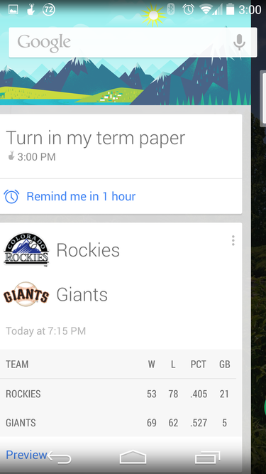 google now launcher screen
