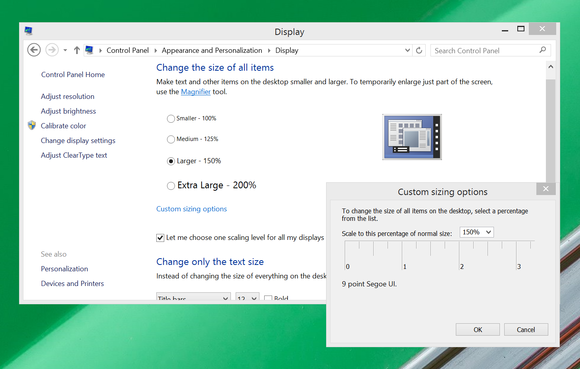 windows 8 custom display scaling