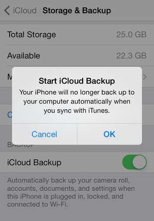 back up to icloud ios