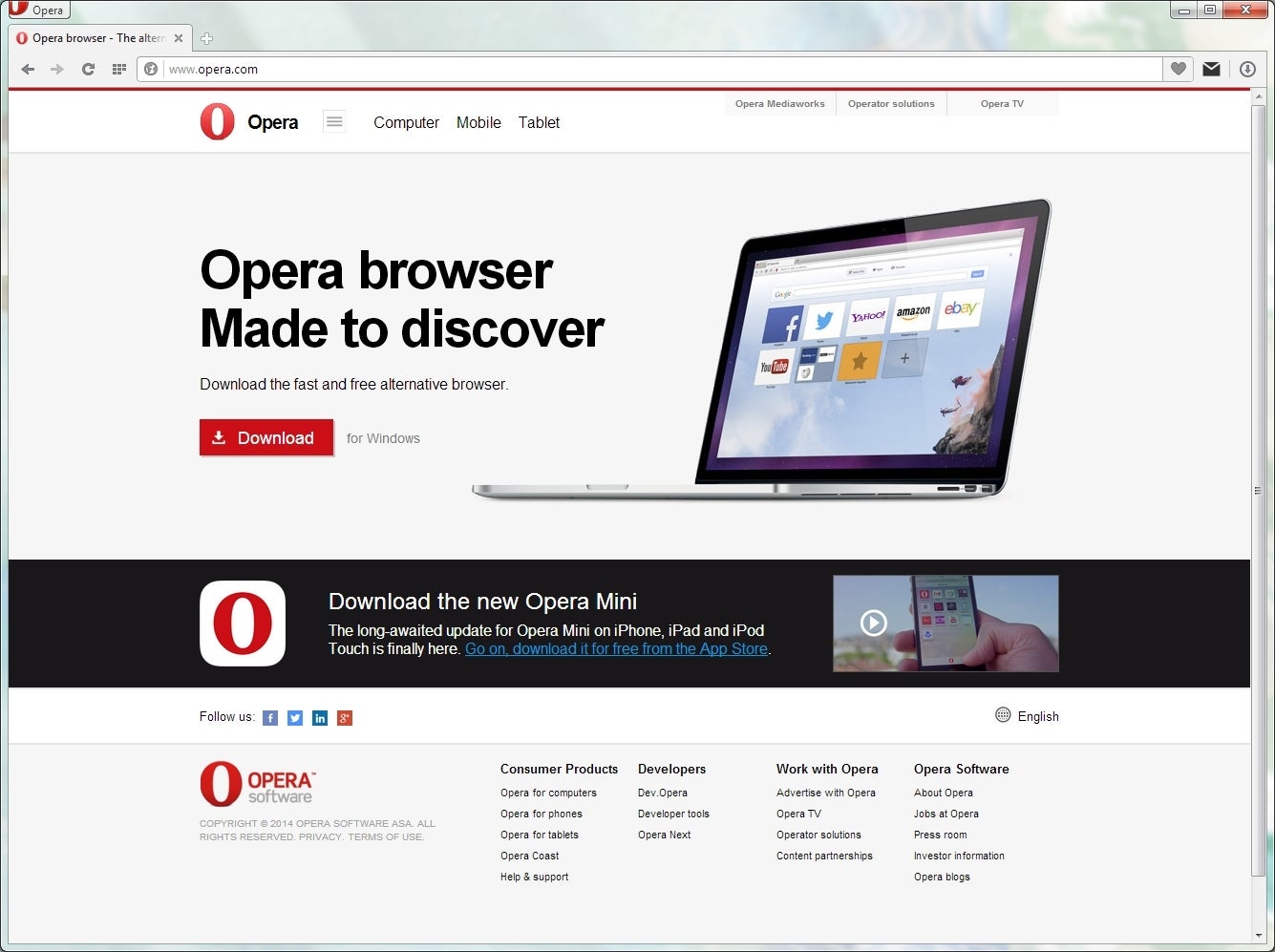 Против рекламы в браузере. Opera software.