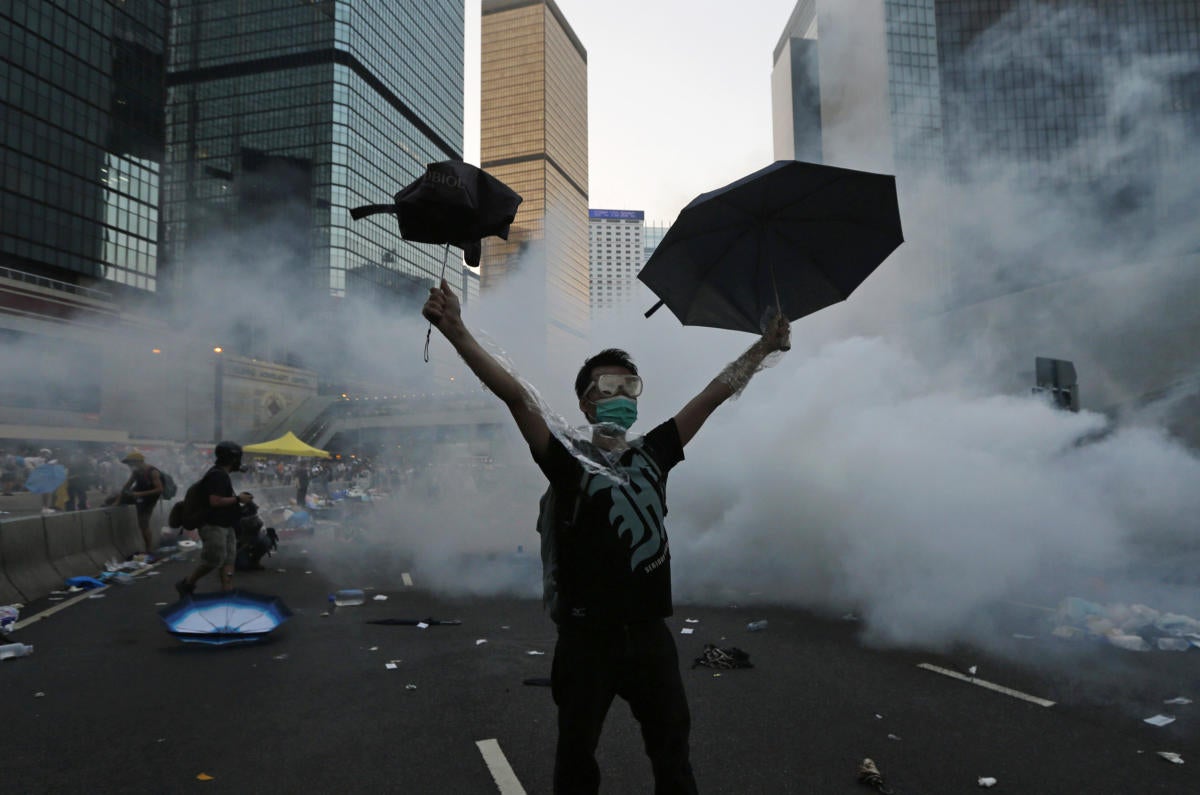 china hongkong protest teargas