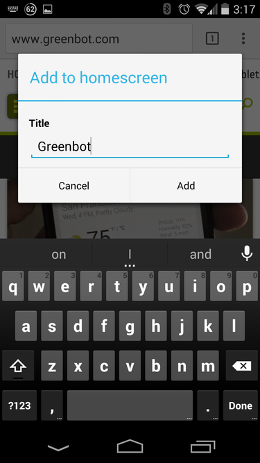 chrome add to home