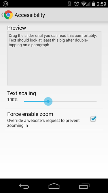 chrome force enable zoom