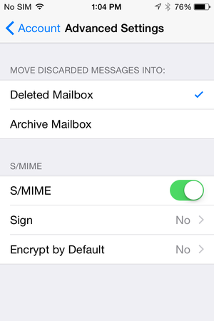 exchange settings