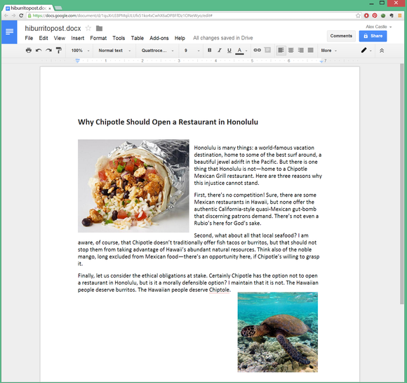 google docs trick
