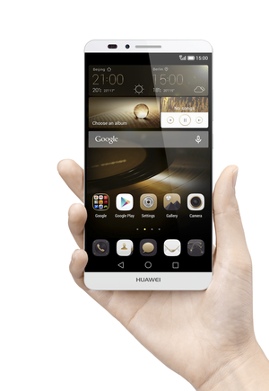 huawei ascend mate7 single gray front face hand hi res