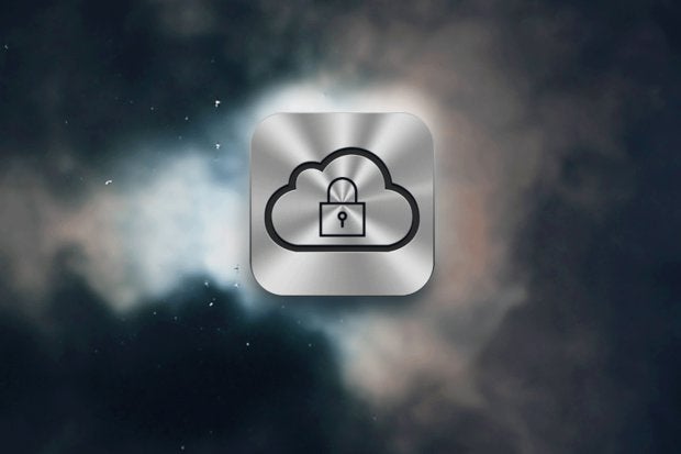 iCloud icon in a dark sky.