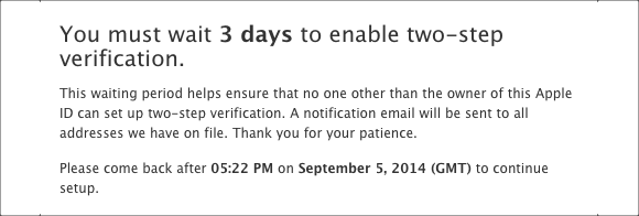 icloud waiting period 580