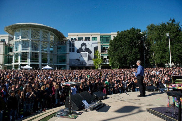 Tim Cook speaks at Apple's Steve Jobs memorial