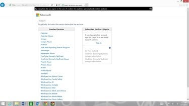 microsoft support.live screenshot