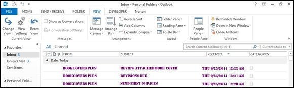 mise en forme conditionnelle Microsoft Outlook f8 appliquée