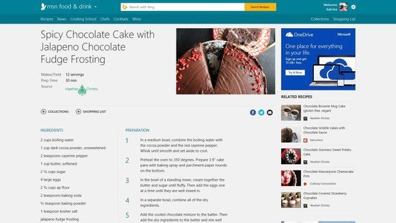 msn food and drink recipe Microsoft