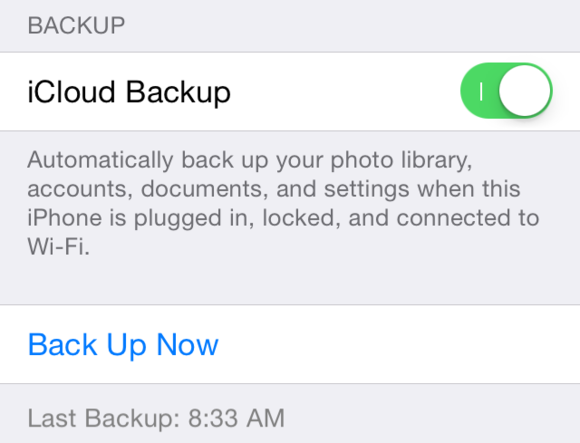 new iphone backup