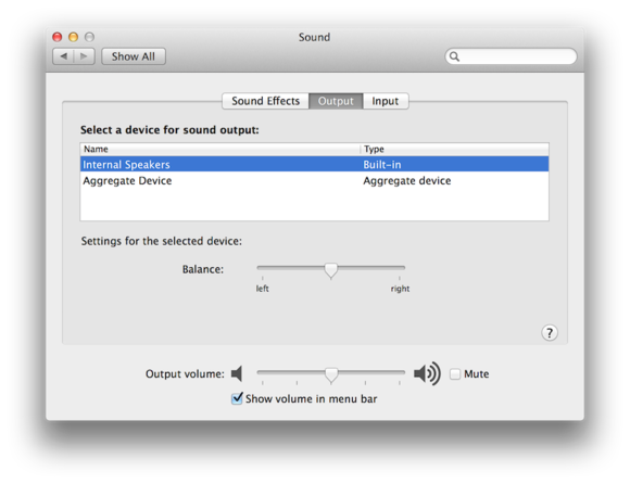 sound system preferences