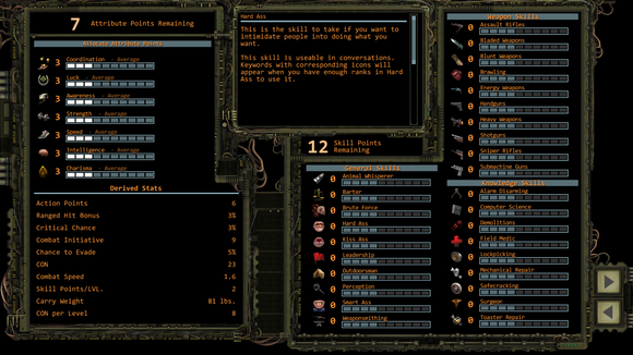 wasteland character creation