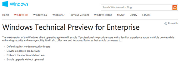 windows technical preview th leak