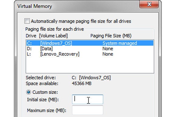 memory management in windows 7