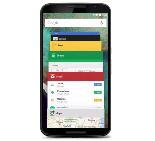 Android 5.0 Lollipop Recent Apps