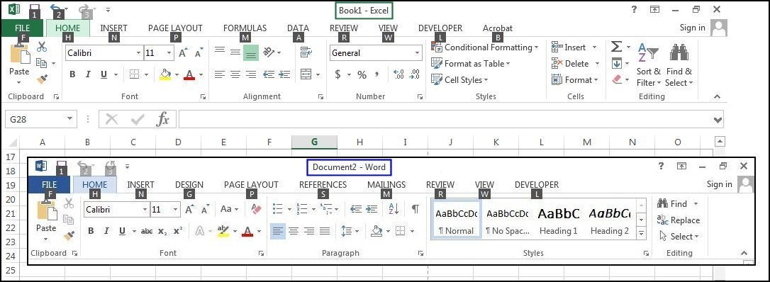 display quick keys in excel for mac