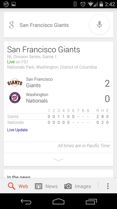 google now giants