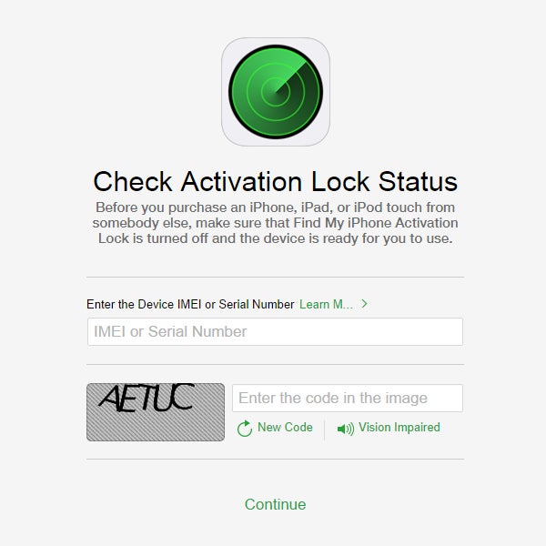 apple serial number check authentication