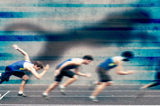 internet speed fast runners running relay race