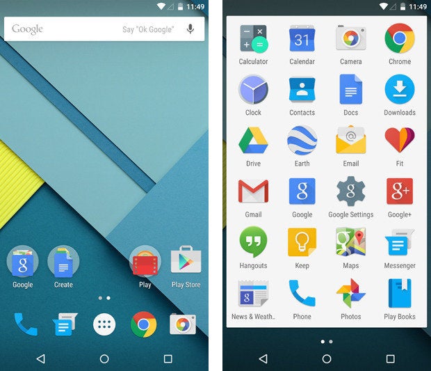Nexus 6, Android 5.0 Lollipop