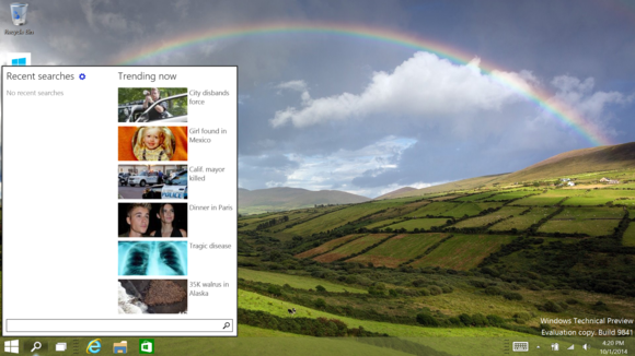Windows 10 Bing search