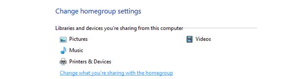 Click Change what you're sharing link