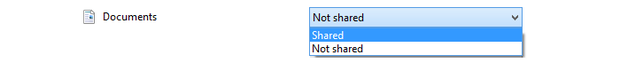 Set Documents combo to Sharing.