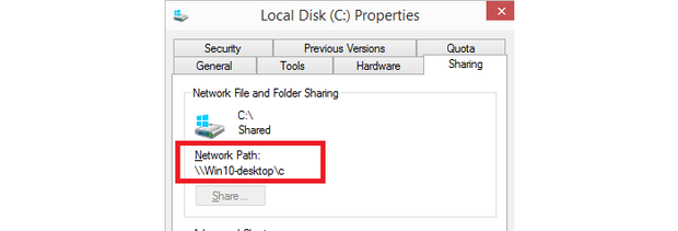 Take note of Network Path.