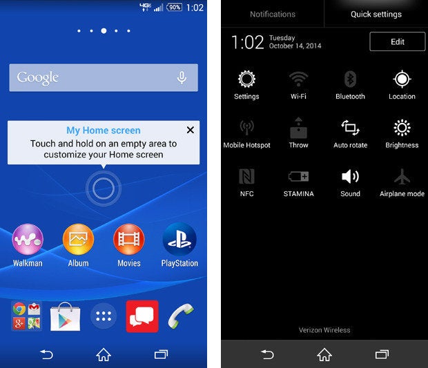 Sony Xperia Z3v Software