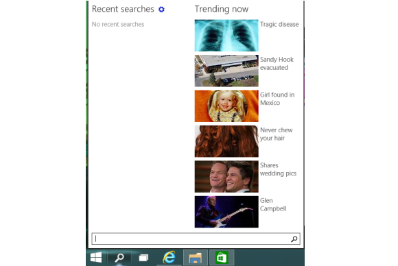 windows10 search trending now
