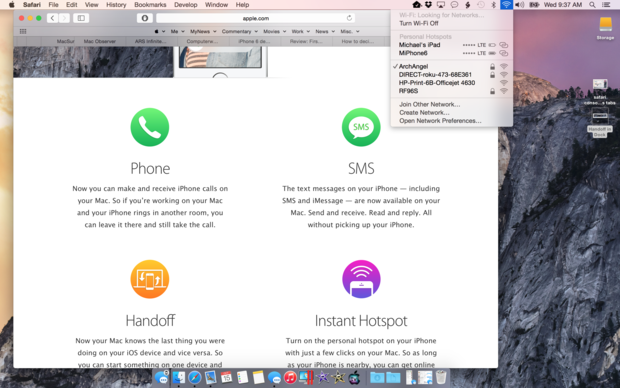 yosemite instant hotspot