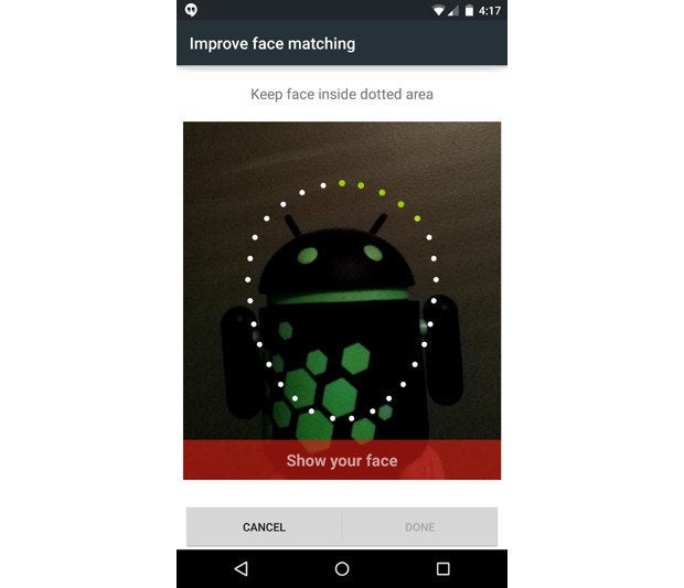 Android 5.0 Lollipop Face Unlock