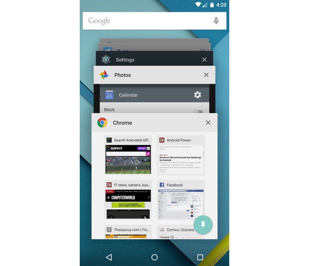 Android 5,0 Lollipop Pinning