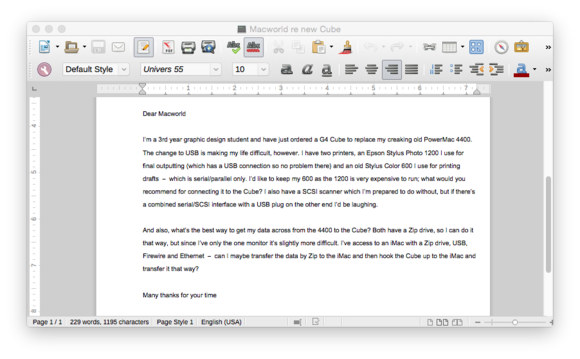 clarisworks document in libreoffice