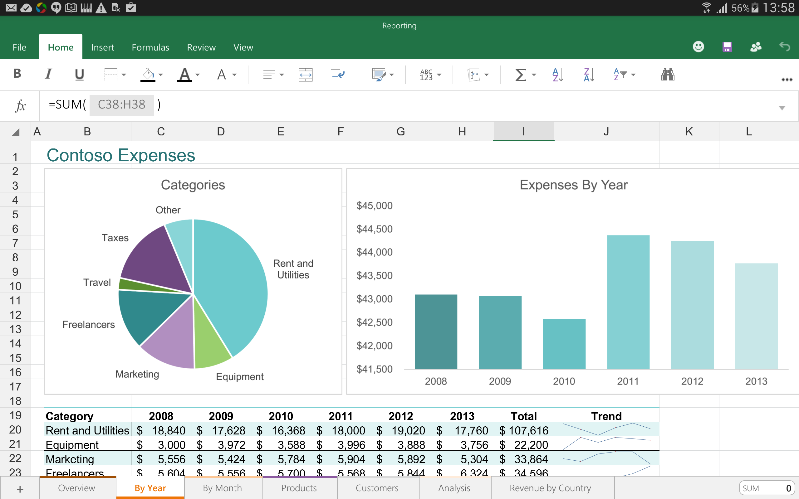 microsoft excel not working on android