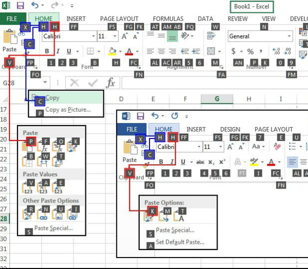 hotkey for paste