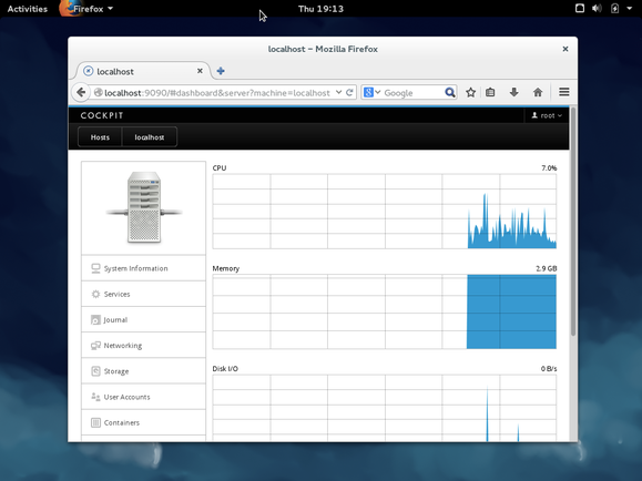 fedora 21 cockpit web based server gui