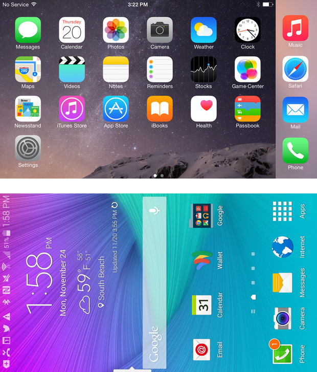 Phablet Deathmatch Apple Iphone 6 Plus Vs Samsung Note 4 Infoworld