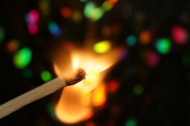 lit matchstick fire spark