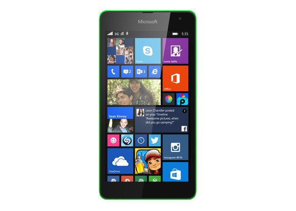 Microsoft lumia 535 front green